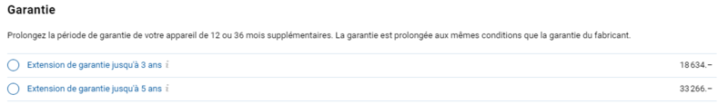 Extension de garantie jusqu'à 5 ans Extension de garantie jusqu'à 5 ans