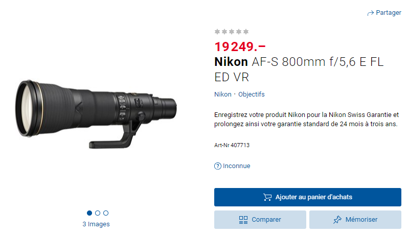 Nikon AF-S 800mm f/5,6 E FL ED VR Nikon AF-S 800mm f/5,6 E FL ED VR